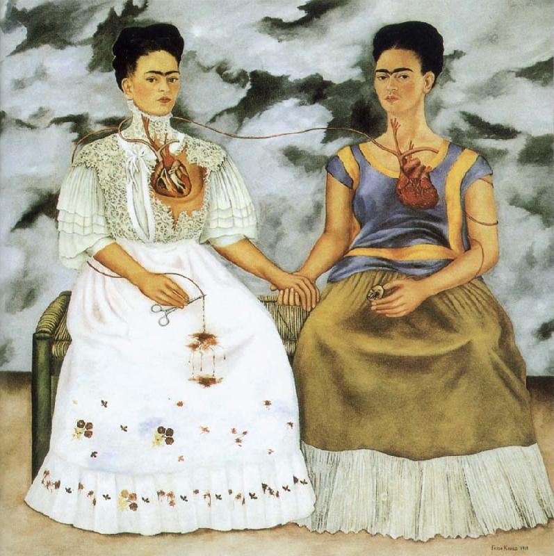 Frida Kahlo Two Kahlo oil painting image